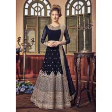 NAVY BLUE INDIAN WEDDING ANARKALI DRESS
