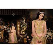 S41 PEACH AND GOLD BLOSSOM SYBELLA DESIGNER LEHENGA DRESS