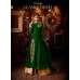 Gold Green Silk Top Wedding Lengha Dress Suit 