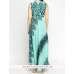 Stunning Cowl Neck Mix Print Maxi Dress