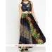 Marvelous Mesh Overlay Belted Maxi Dress
