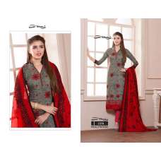 ZYC2238 RED AND GREY HOLLYWOOD YOUR CHOICE PRINTED COTTON SALWAR KAMEEZ