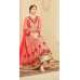Indian Maxi Coral Peach Party Evening Wedding Anarkali Suit (Ready Made XXL )