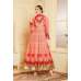 Indian Maxi Coral Peach Party Evening Wedding Anarkali Suit (Ready Made XXL )