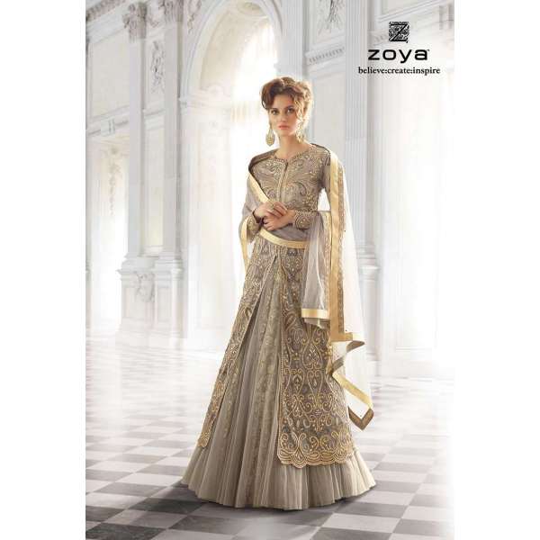 Lilac Grey Zoya Wedding  Lengha Outfit