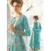 Turquoise Indian Anarkali Embroidered Wedding Suit