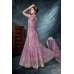 PURPLE NET SILK SIDE SLIT INDIAN WEDDING DRESS