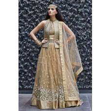 Golden Bridal Lehenga Indian Traditional Wedding Dress