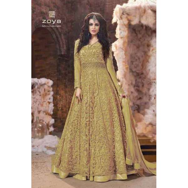 Green Embroidered Indian Wedding Anarkali Gown