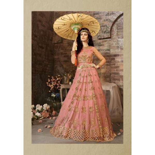 Baby Pink Indian Gown Traditional Wedding Dress