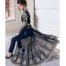 Navy Blue Evening Indian Dress Velvet Party Wear Suit