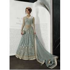 Grey Asian Pakistani Indian Bridal Elegant Dress 