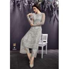 Grey Net Heavy Embroidered Party Suit Indian Designer Dress