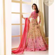 Pink Floral Dress Evening Gown Anarkali Suit